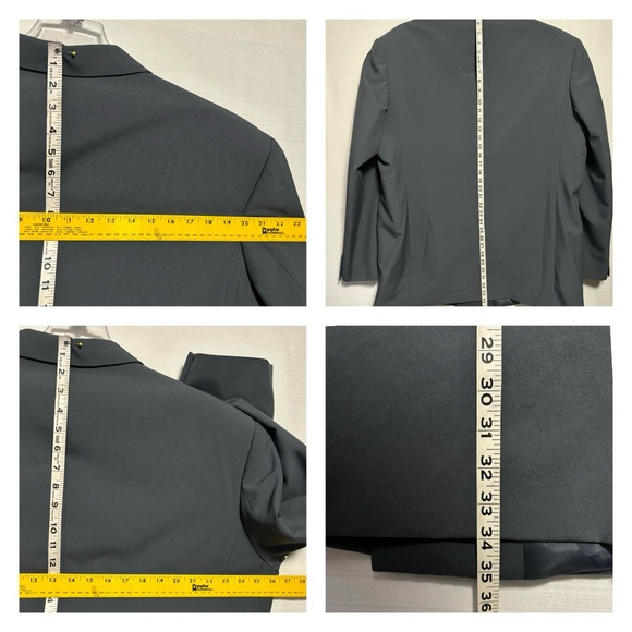 MNY Designed in Italy Collezioni Gray Double Breasted Suit Jacket Blazer 50L EUC - Picture 8 of 12